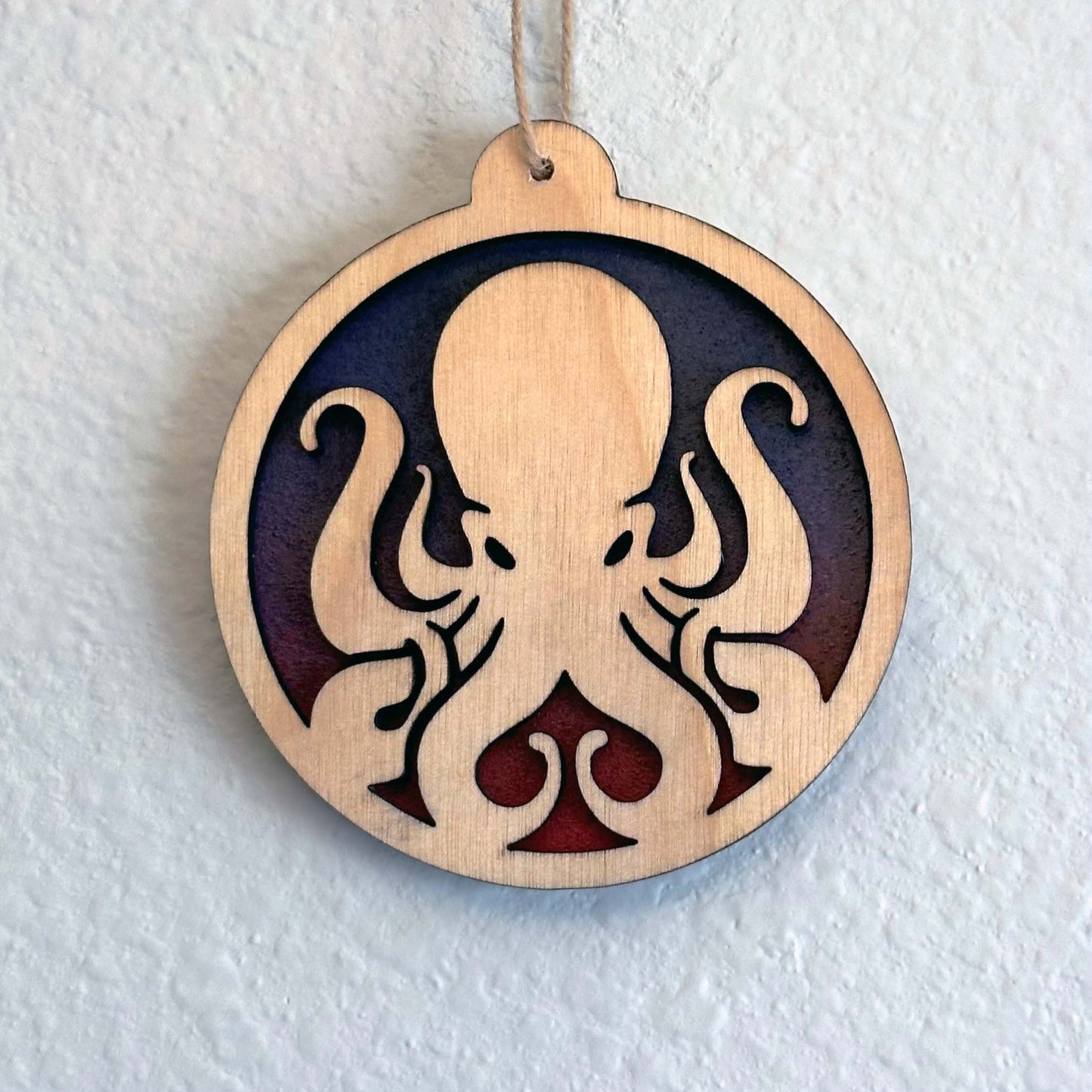 Handmade wood Christmas ornaments. Beach, turtle, Hawaiian, octopus, sports, patriotic, pop culture, Star Wars, and Marvel themed. And there's donuts! Variety of color options available. Custom and personalization options. Made by Space Rubber Ducky Designs in the USA.