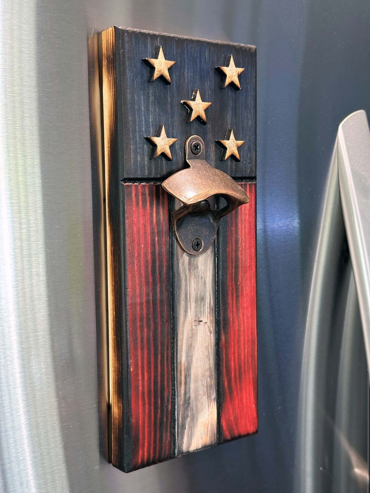 US Flag Themed Magnetic Bottle Opener