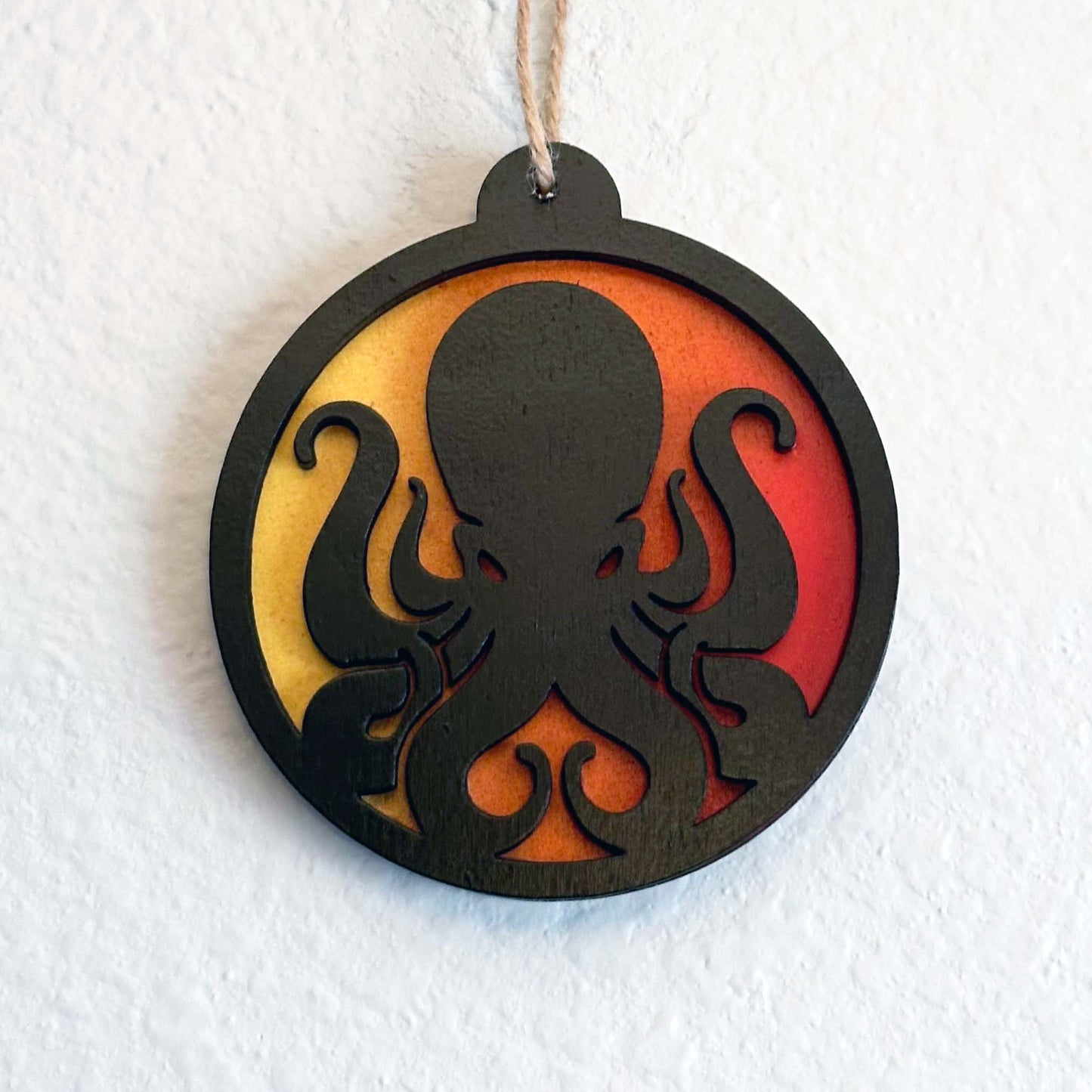 Handmade wood Christmas ornaments. Beach, turtle, Hawaiian, octopus, sports, patriotic, pop culture, Star Wars, and Marvel themed. And there's donuts! Variety of color options available. Custom and personalization options. Made by Space Rubber Ducky Designs in the USA.