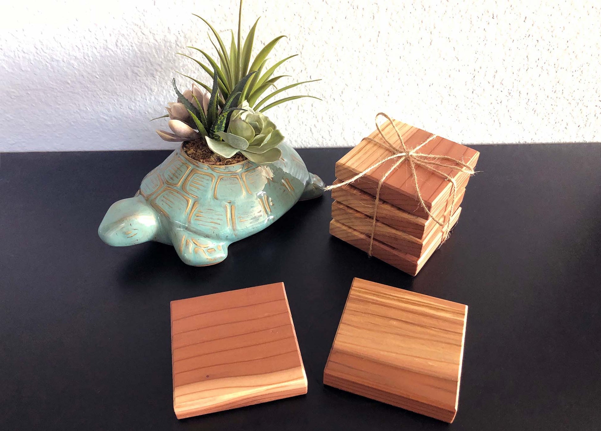 Handmade Reclaimed Redwood Coasters.  Sets of 4, 5 or 6 coasters.  Felt footpads.