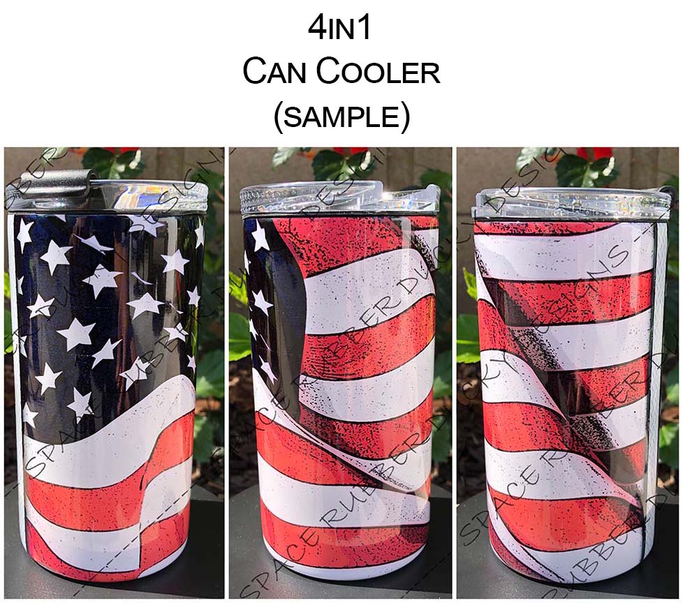 4-in-1 Glossy Can Cooler Sublimation Tumbler 